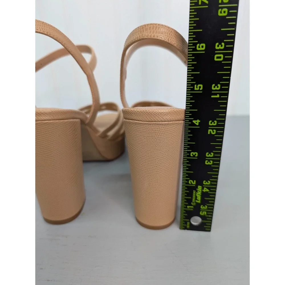Marc Fisher Sandal Women's Brown Dulci Heeled All Man Made Material Sz 8.5M NWOT